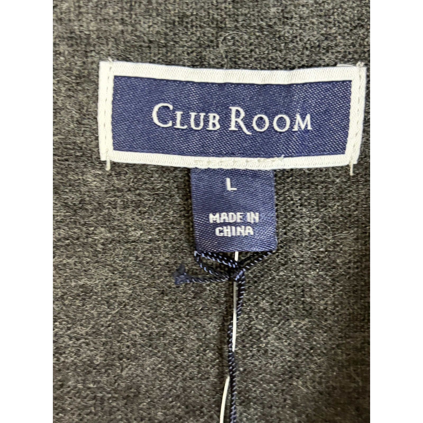 Club Room Grey Merino Wool Blend Full Zip Sweater Mens L Nwt — image 4 of 8
